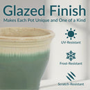 Sunnydaze Round Glazed Ceramic Planter with Drainage