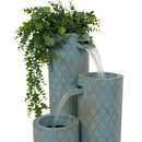 Sunnydaze Moroccan Trellis 3-Column Modern Outdoor Water Fountain - 27.5"