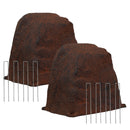Sunnydaze Polyresin Landscape Rock Cover with Stakes