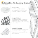 Sunnydaze Foldable Fire Pit Grate - Steel Round Grill Grate