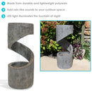 Sunnydaze Showering Spiral Electric Water Fountain with LED Light - 31"