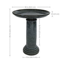 Sunnydaze Toulon Outdoor Ceramic Bird Bath - 24.5" H
