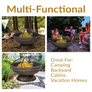 Sunnydaze 30" Cauldron Fire Pit with Spark Screen and Poker