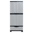 Sunnydaze 3-Shelf Plastic Lockable Storage Cabinet - 57.5"